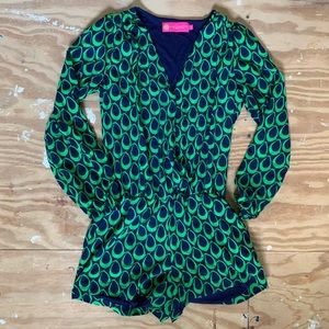 Macbeth Collection Green and Blue Romper size S